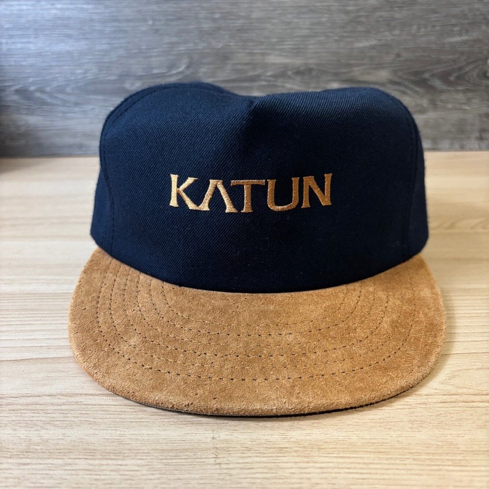 Vintage Katun Hat Cap Strap Back Blue Navy Brown Adjustable USA Made